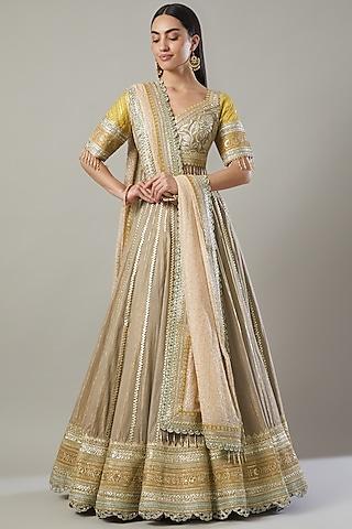 multi-colored embroidered lehenga set