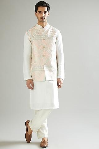 multi-colored embroidered nehru jacket