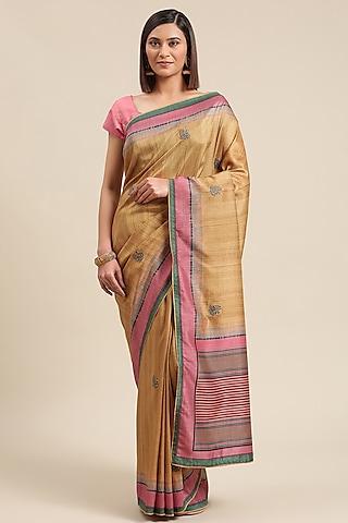 multi-colored embroidered saree