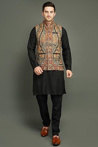 multi-colored fine wool silk bundi jacket