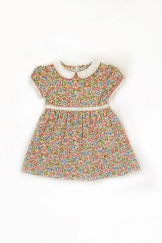 multi-colored floral printed dress for girls
