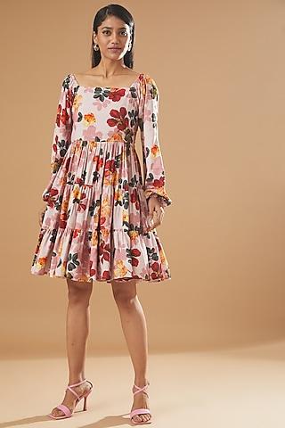 multi-colored floral printed dress