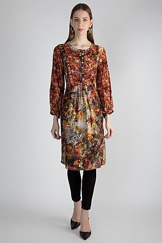 multi colored floral printed tunic