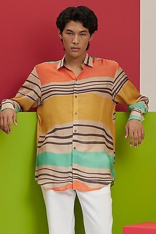 multi-colored fluid cotton printed shirt