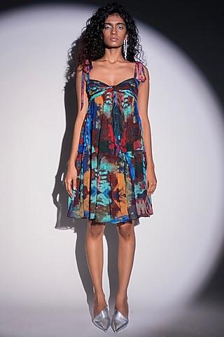 multi-colored georgette dress