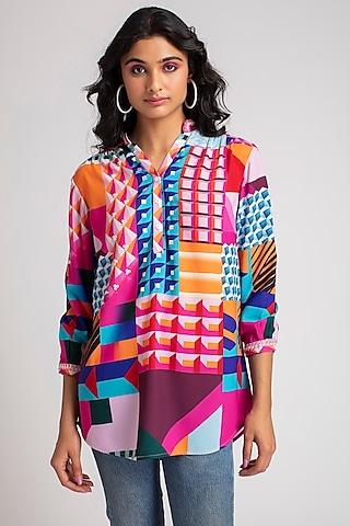 multi colored graphic printed tunic