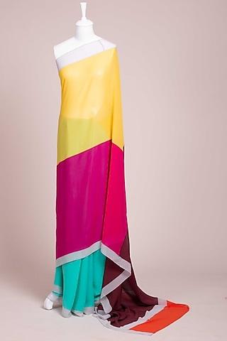 multi colored half & half saree in silk