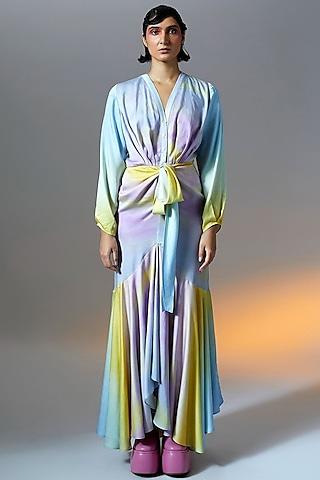 multi-colored modal printed shirt dress