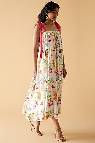 multi-colored muslin silk dress