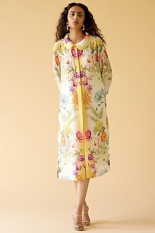 multi-colored muslin silk dress