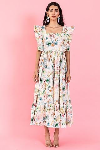 multi-colored organic cotton printed dress