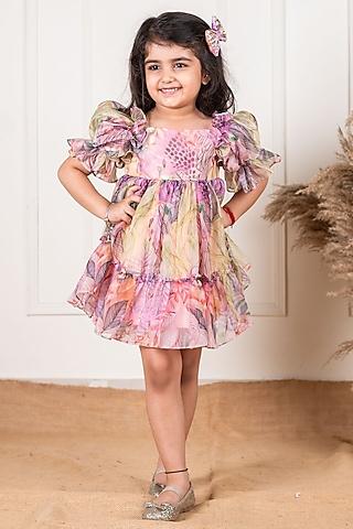 multi-colored organza dress for girls