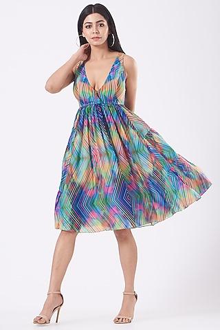 multi-colored paneled dress