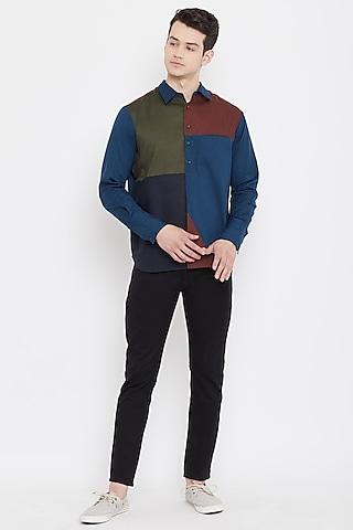 multi colored patch work cotton shirt