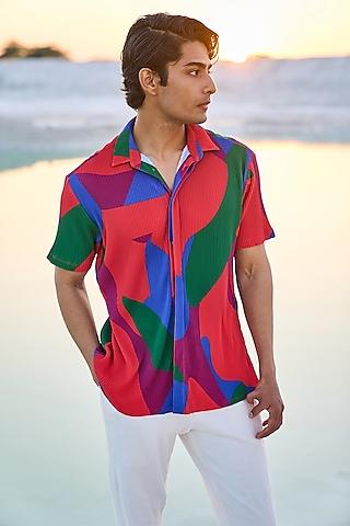 multi-colored polyester printed shirt