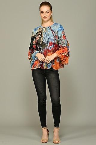 multi-colored printed  blouse