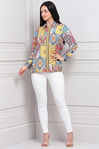 multi-colored printed blouse