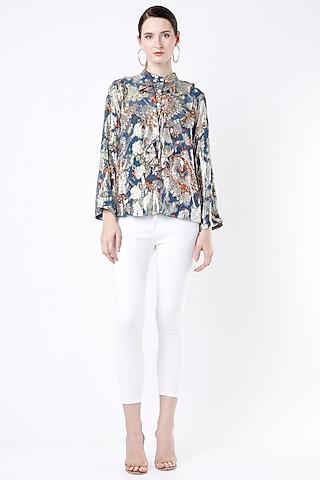 multi-colored printed blouse