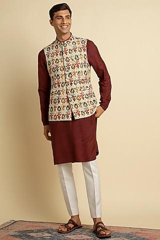 multi colored printed bundi jacket