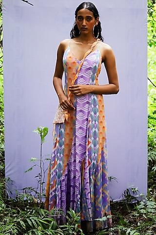 multi colored printed cami dress