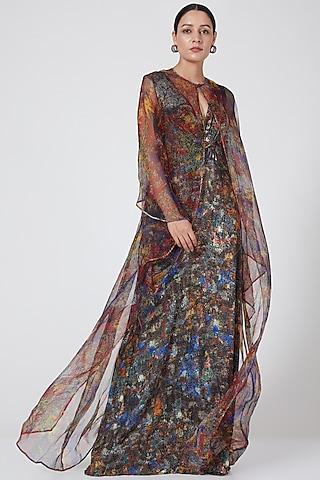 multi colored printed cape