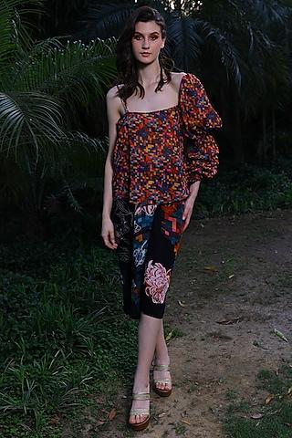 multi-colored printed dress