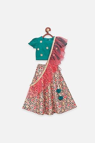 multi-colored printed lehenga set for girls