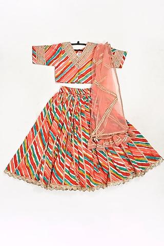 multi-colored printed lehenga set for girls