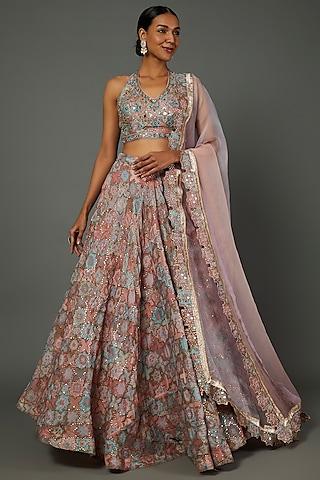 multi-colored printed lehenga set