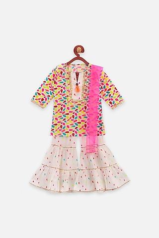 multi-colored printed sharara set for girls