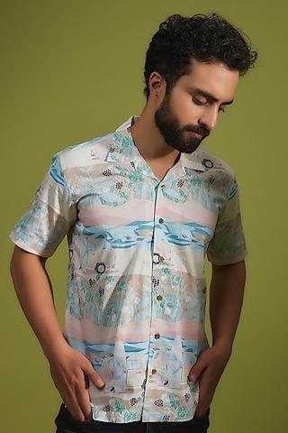 multi-colored pure cotton digital printed shirt