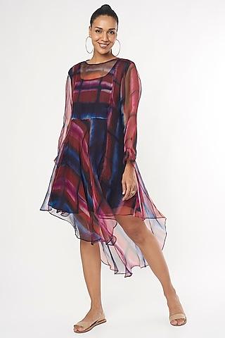 multi-colored shibori dress