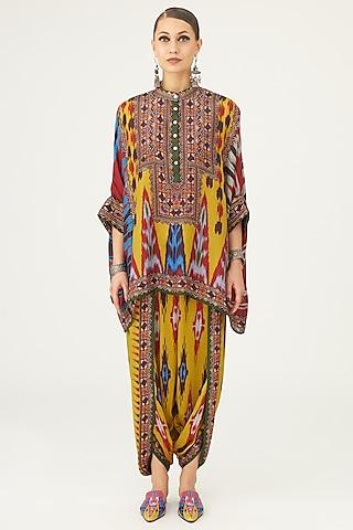 multi-colored silk printed tunic