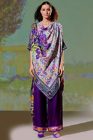 multi-colored silk printed tunic