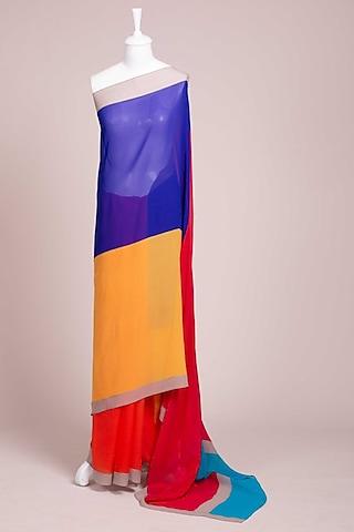 multi colored silk saree