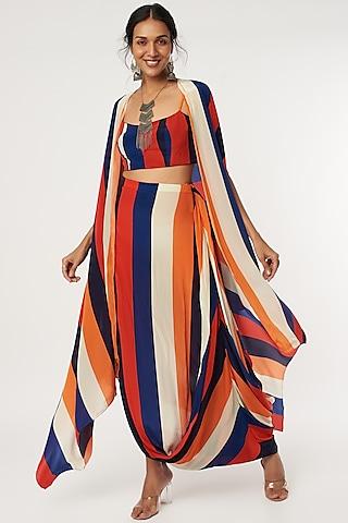 multi-colored striped cape set