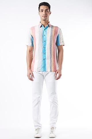 multi-colored striped shirt