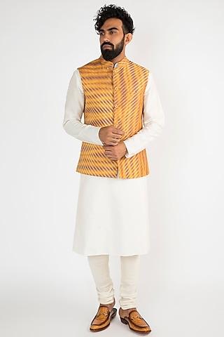 multi colored tie-dyed nehru jacket