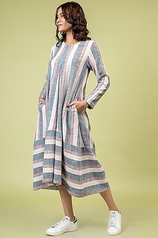 multi-colored upcycled cotton dress