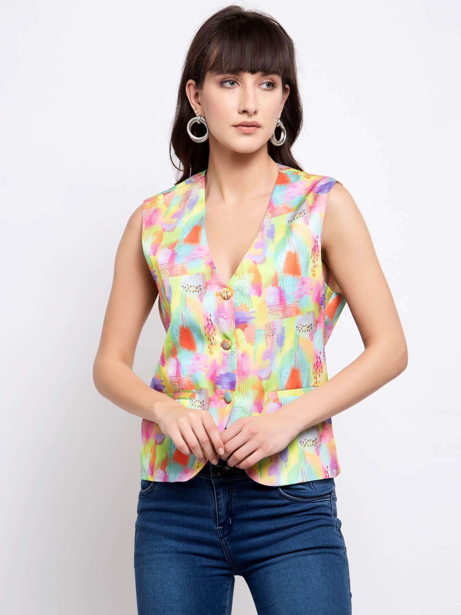 multi colored vest