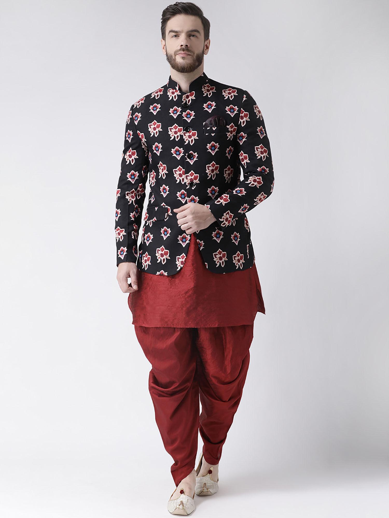 multi-colour 3 pics kurta harem with blazer