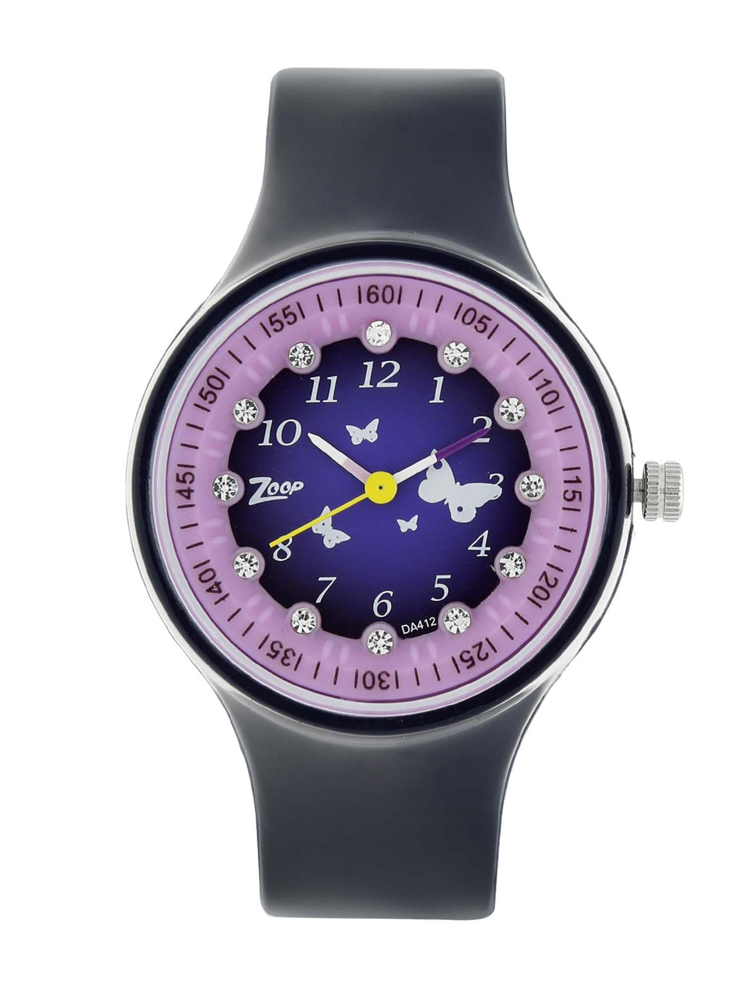 multi-colour dial watch with plastic case