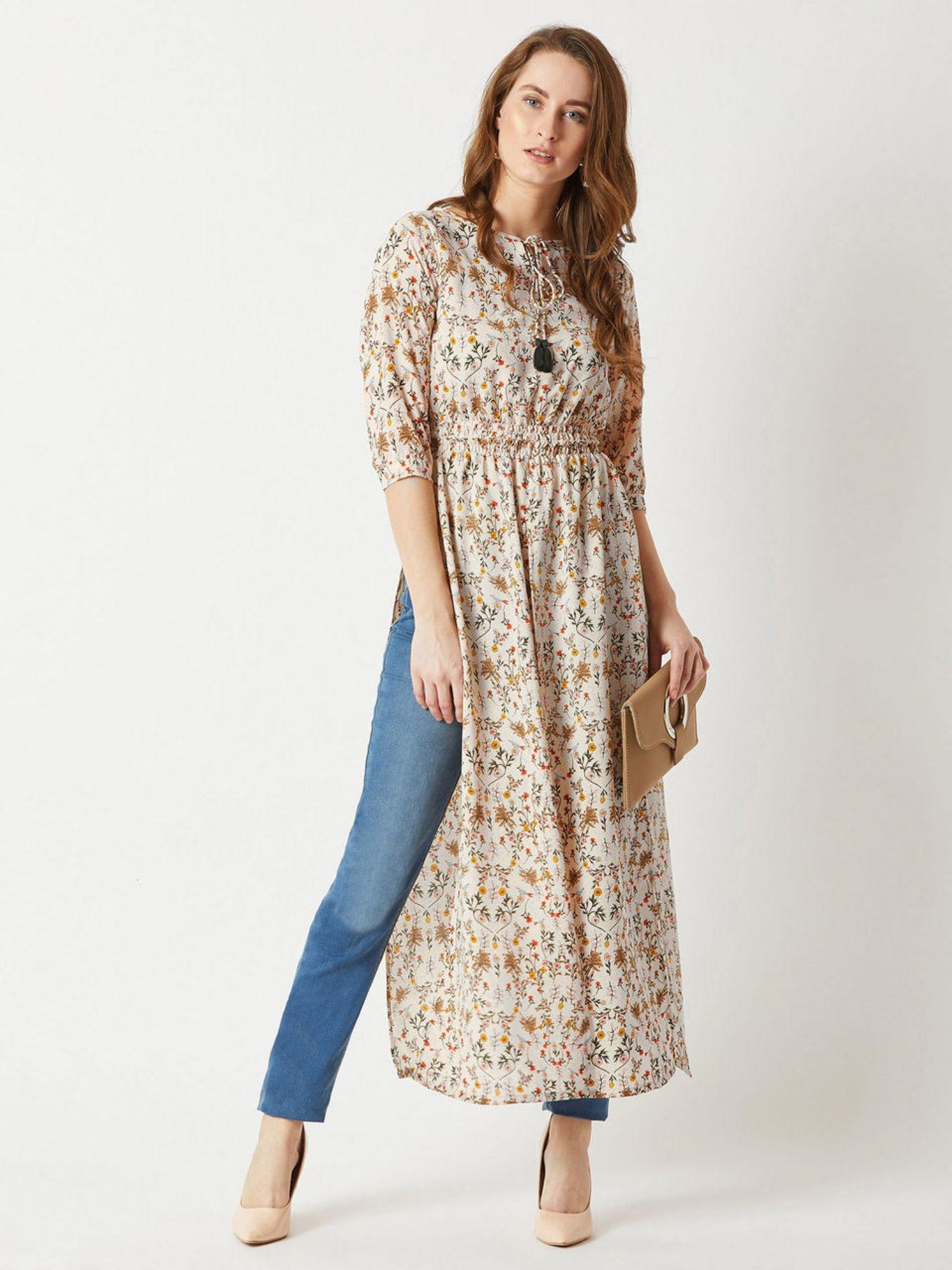 multi-colour floral tunic