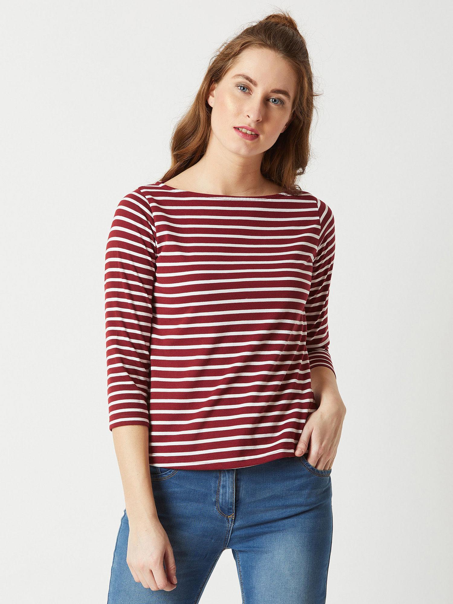 multi-colour striped top