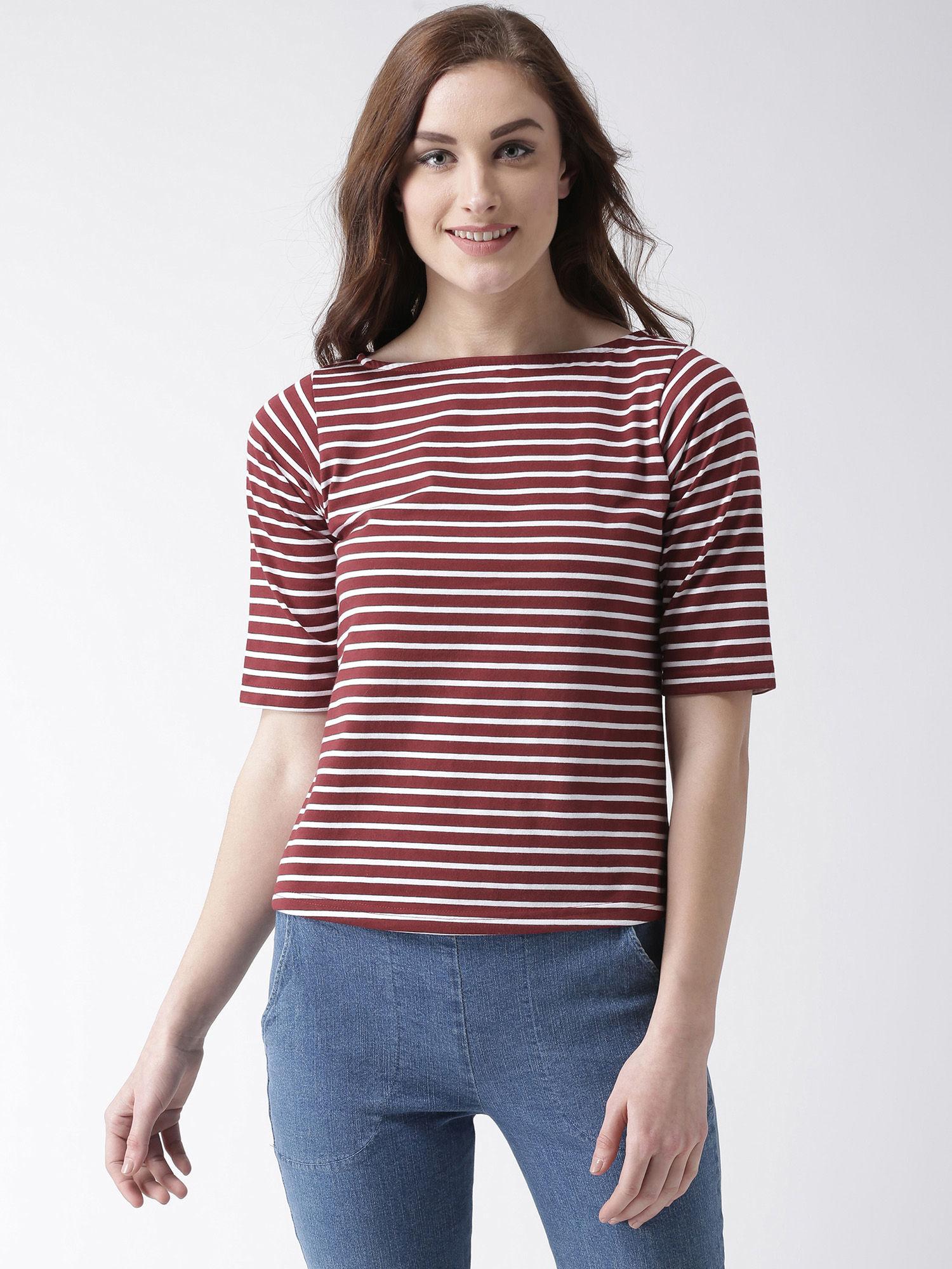 multi-colour striped top