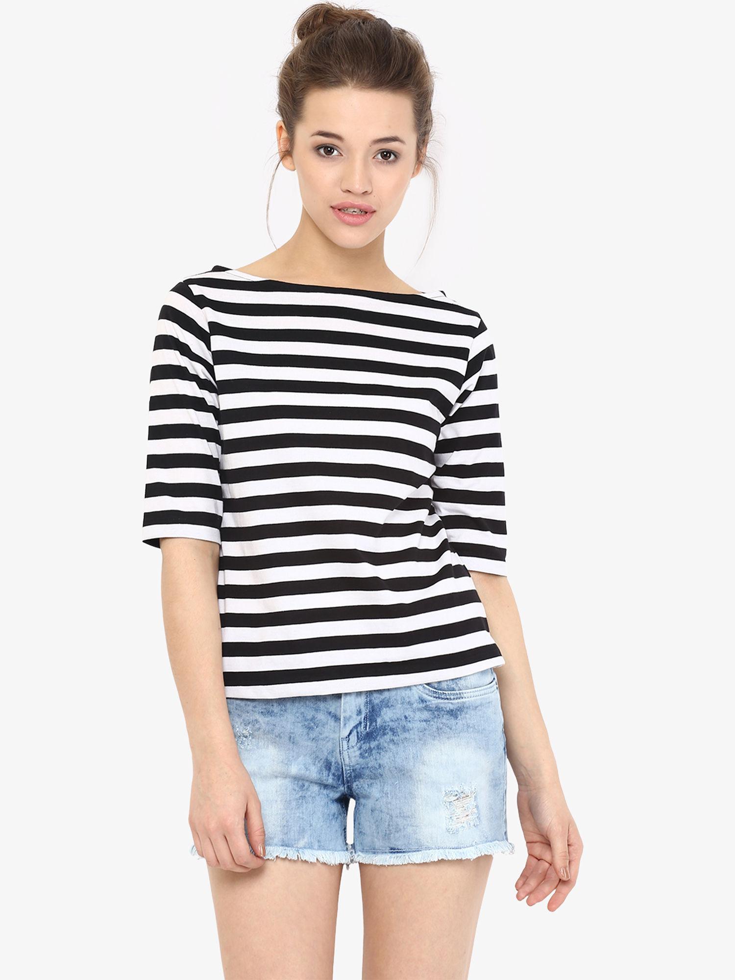 multi-colour striped top