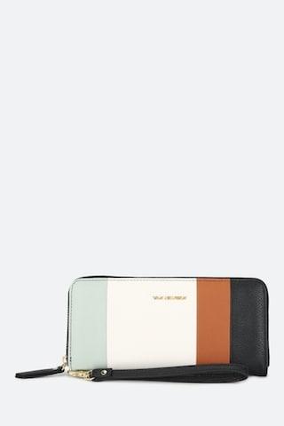 multi-coloured color block formal leather women wallet