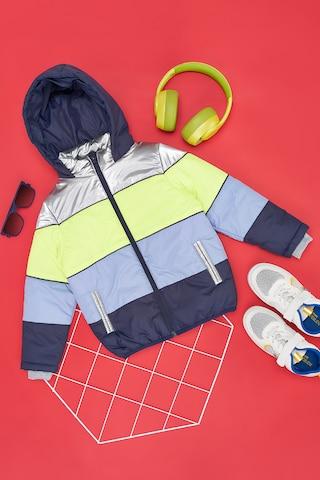 multi-coloured cut & sew casual full sleeves boys regular fit jackets