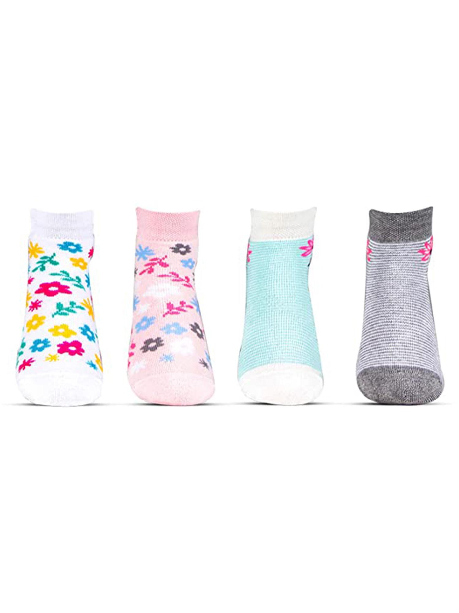 multi-coloured designer socks for girls (pack of 4)