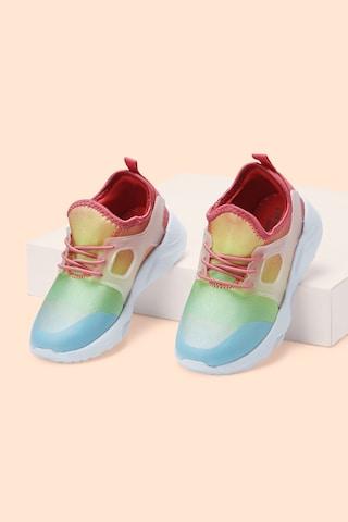 multi-coloured multi colour printed sports girls sport shoes